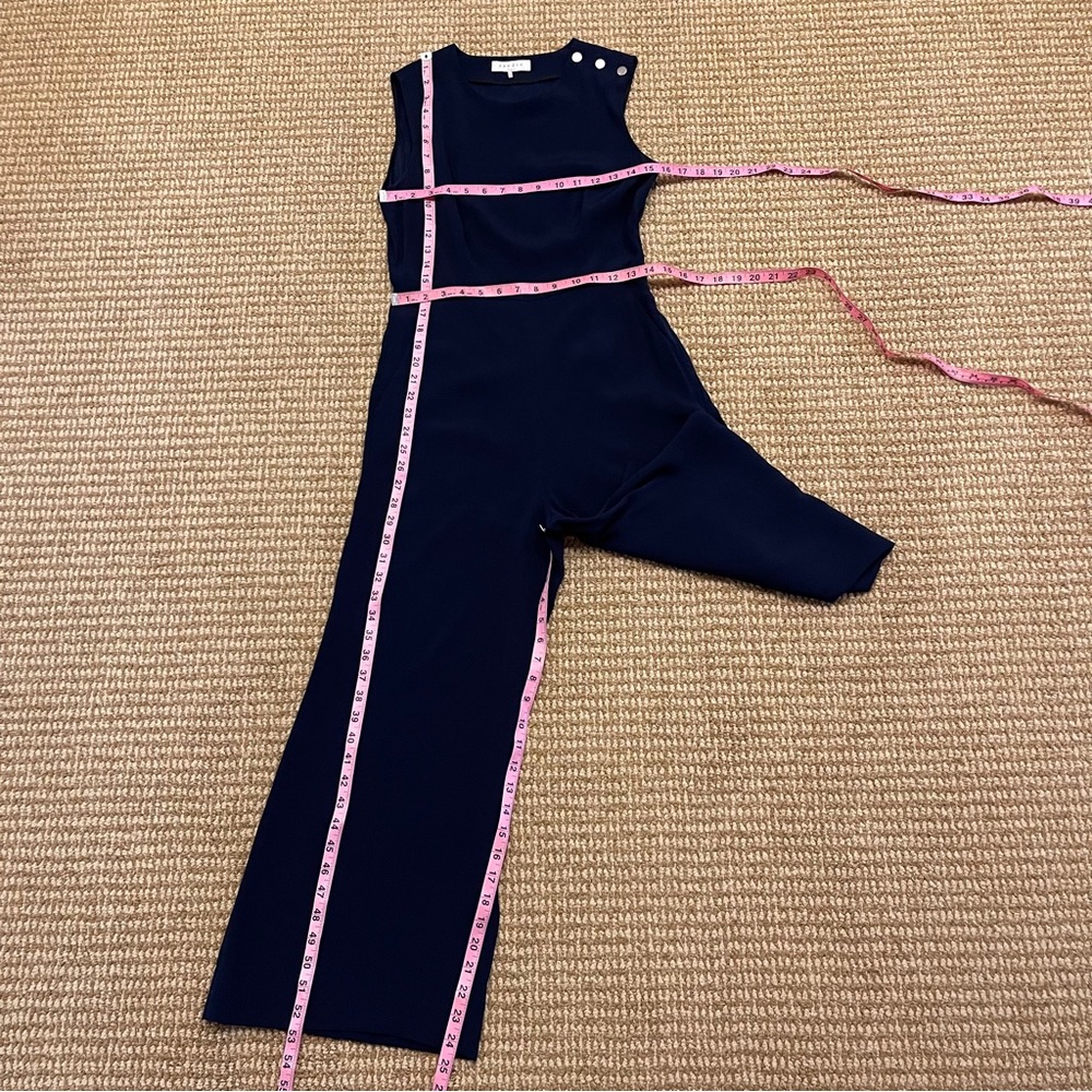 Sandro Paris Parigo Marine Navy Blue Stretch Crepe Jumpsuit Small - Picture 7 of 10